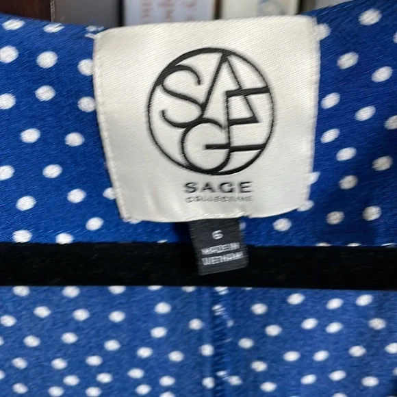 Marine Blue Polka Dot Button Up Midi Dress - Picture 6 of 7